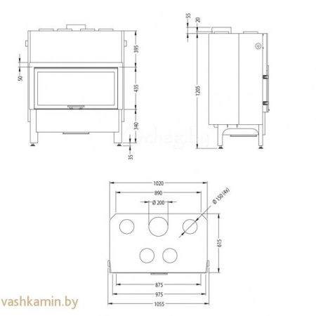 Spartherm Linear 4S Varia ASh светлый шамот каминная топка