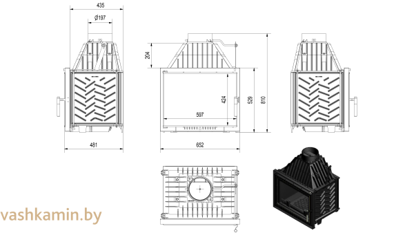 ZUZIA/DECO 16 Каминная топка Kratki