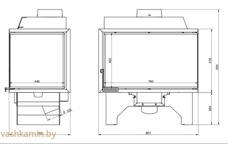 KFD ECO iLUX 90+ R/L Каминная топка угловая
