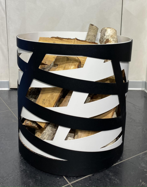 Дровница Saturn (черно-белая)