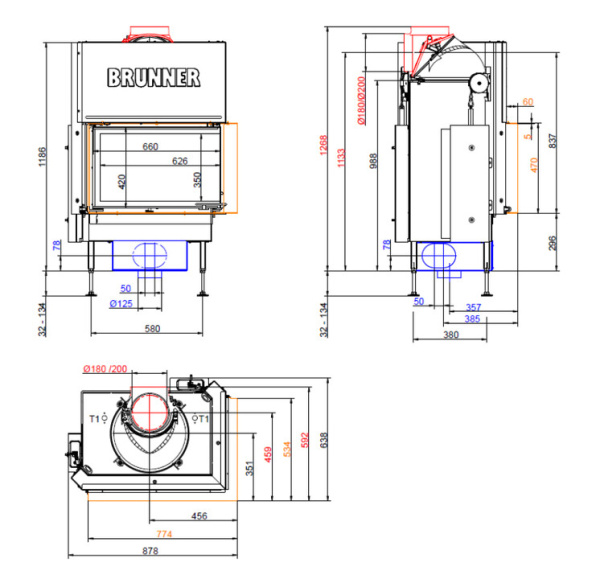 BKH ESK 42-66-42 STR Brunner каминная топка Green