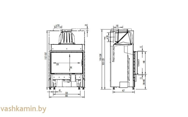 Austroflamm 65x45 K 2.0 Каминная топка