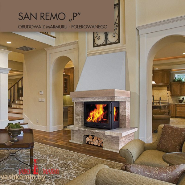 Облицовка San Remo с мраморной балкой