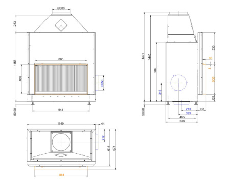 Urfeuer 50/88 каминная топка 