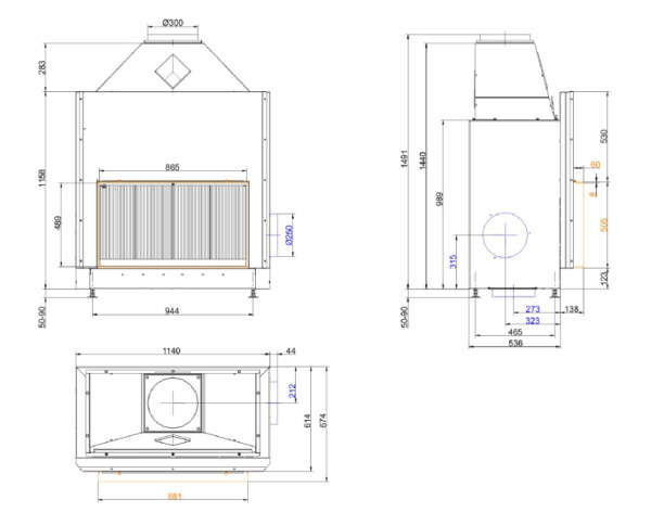 Urfeuer 50/88 каминная топка 