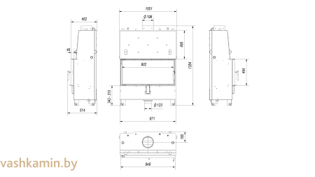 LUCY/PW/20/W каминная топка с водяным контуром