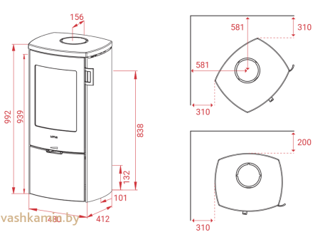 Печь-камин Lotus Mondo 3 Steel