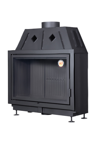 Топка АЛЬФА 1000 белый/черный шамот(подовая)