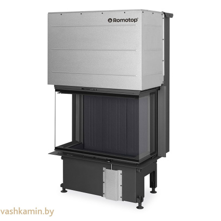 IMPRESSION C 2G L 80.61.34.21 - каминная топка трехсторонняя с черным шамотом подъемом стекла вверх