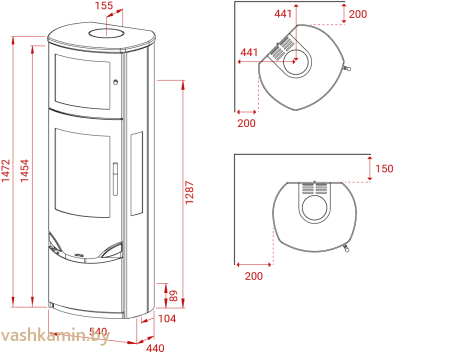 Печь-камин Lotus Prio 7 steel sides