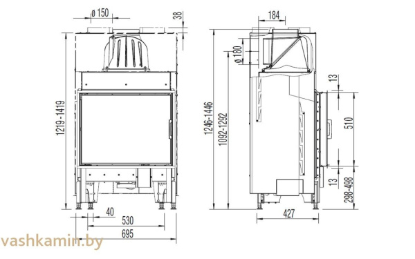 Austroflamm 65x51 K 2.0 Каминная топка