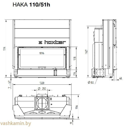 HAKA 110/51T Туннель Каминная топка