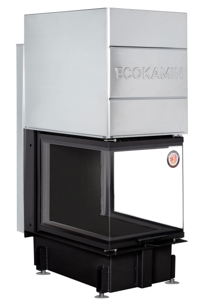 Топка ДЕЛЬТА 800B три стекла принтинг подовое горение черный шамот