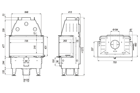 DEFRO HOME INTRA SM C Каминная топка