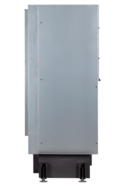 Каминная топка Экокамин ДЕЛЬТА 1000 RPB (2 стекла, правая/левая, принтинг, подовое горение, черный/белый шамот)