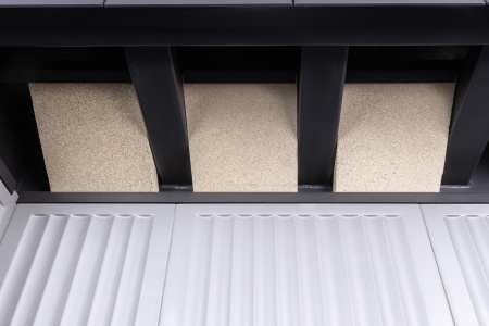 Каминная топка Экокамин Альфа 1000 R/L два стекла правая/левая белый/черный шамот