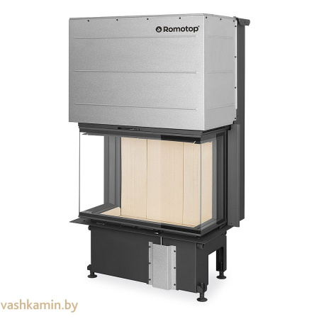 IMPRESSION C 2G L 80.61.34.21 - каминная топка трехсторонняя с белым шамотом подъемом стекла вверх