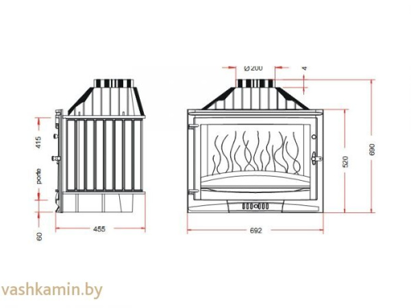 Каминная топка 700 Selenic