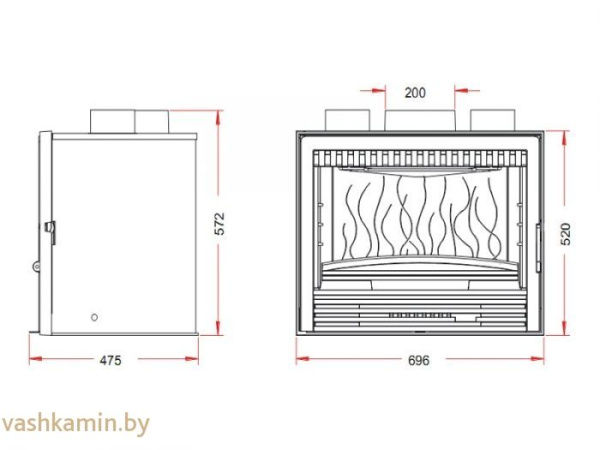 Каминная топка 700 compact 520 C