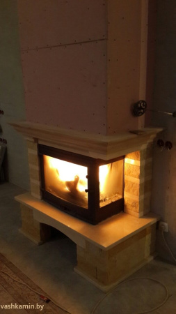 Каминная топка 700 Selenic стекло слева