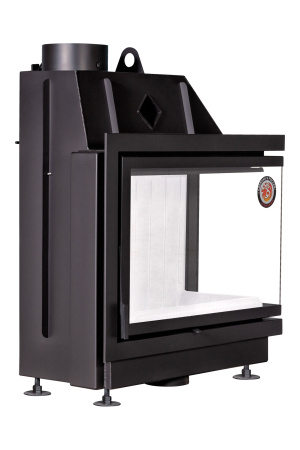 Каминная топка Экокамин Альфа 800 R/L два стекла правая/левая белый/черный шамот