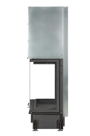 Каминная топка Экокамин ДЕЛЬТА 1200х800х450 PB три стекла подовая черный шамот