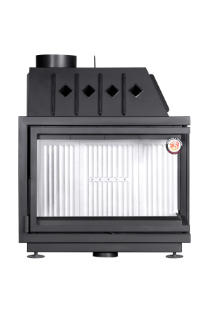 Каминная топка Экокамин Альфа 1000 R/L два стекла правая/левая белый/черный шамот