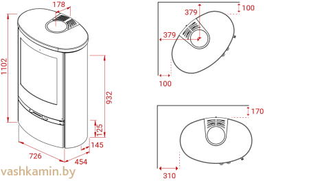 Lotus Jubilee 35 Indian Night Печь-камин без нижней дверцы