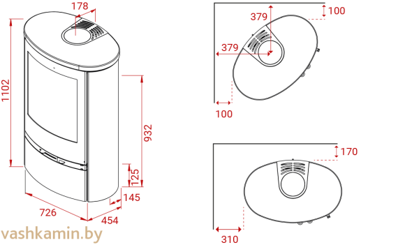 Lotus Jubilee 35 Indian Night Печь-камин без нижней дверцы