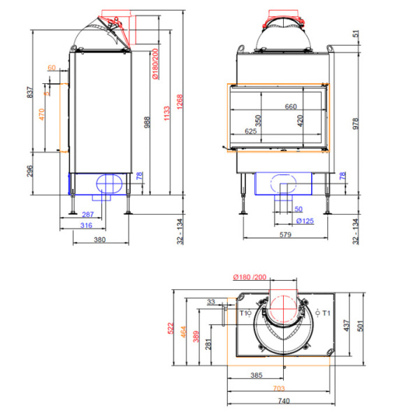 BKH ESK 42-66-42 DTL Brunner каминная топка Green