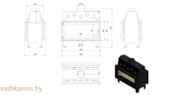 MILA/T 16 Каминная топка Kratki