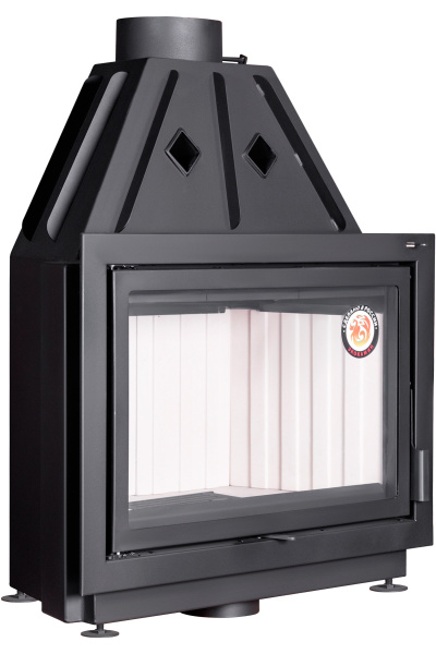 Топка АЛЬФА 800 белый/черный шамот