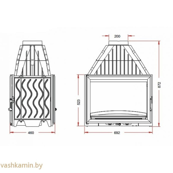 Каминная топка 700 Grande Vision Double face