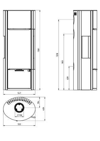 Печь-камин Ember E-15 XL FG