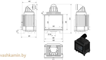 FRANEK/10/PF Каминная топка Kratki