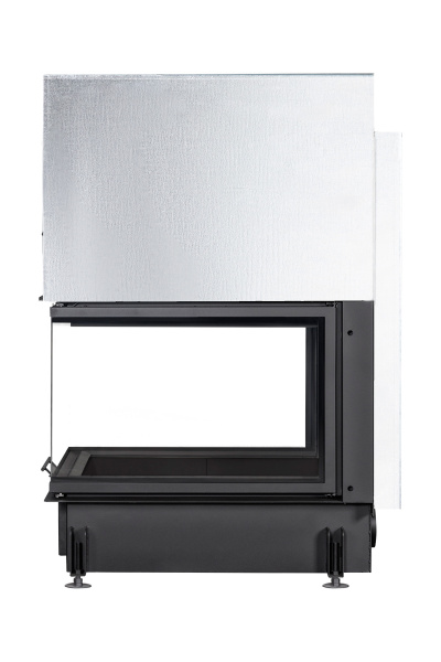 Топка ДЕЛЬТА 900PВ три стекла принтинг черный шамот подовое горение