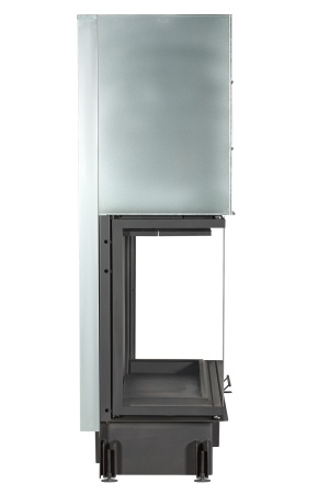 Каминная топка Экокамин ДЕЛЬТА 1200х800х450 PB три стекла подовая черный шамот