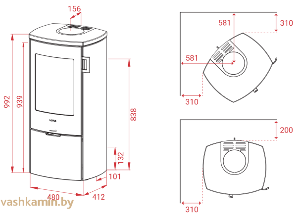 Печь-камин Lotus Jubilee 15 Soapstone