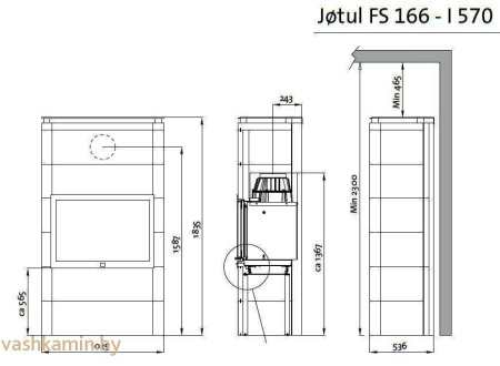 Камин с облицовкой JOTUL FS 166 (I 570)