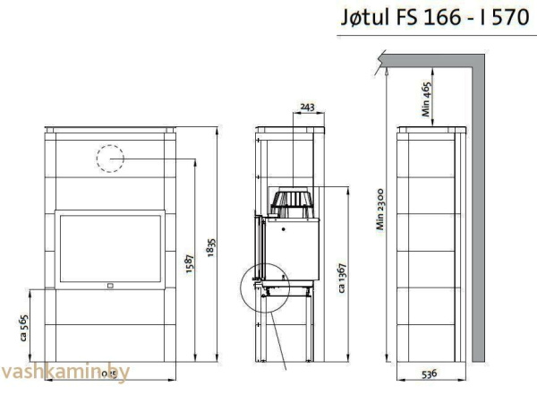 Камин с облицовкой JOTUL FS 166 (I 570)