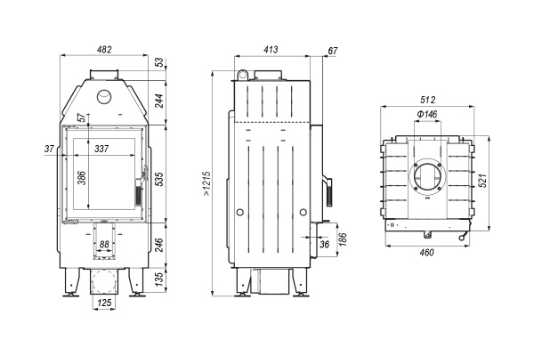 DEFRO HOME INTRA XSM Каминная топка