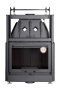 Каминная топка Экокамин АЛЬФА 700 KВ с контргрузом черный/белый шамот