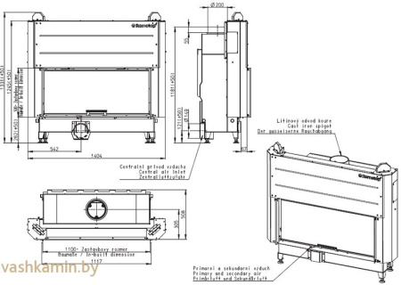 Romotop HEAT R 2G L 110.50.01 каминная топка с подъемом стекла вверх