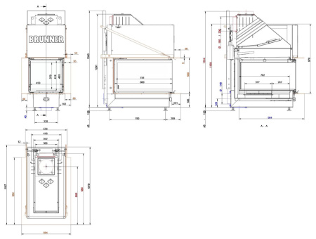 BKH PK 45-80-45-80 Brunner каминная топка Green