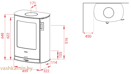 Печь-камин Lotus Jubilee Wall