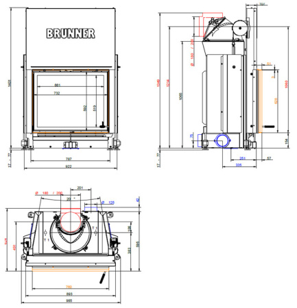 SK 62/76 S04.2 Brunner каминная топка 