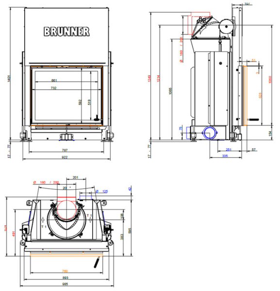SK 62/76 S04.2 Brunner каминная топка 