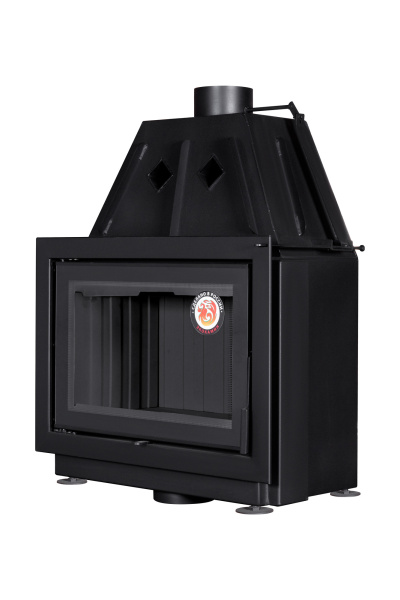 Каминная топка Экокамин Альфа 700-150 B принтинг черный/белый шамот