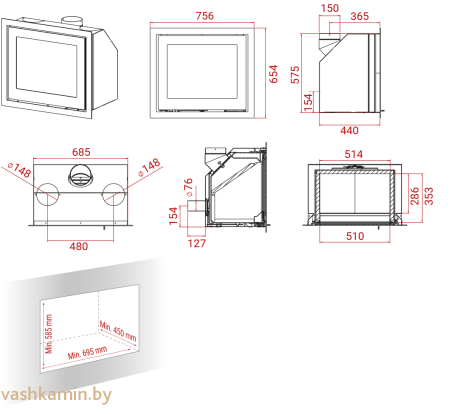 Каминная топка Lotus H570