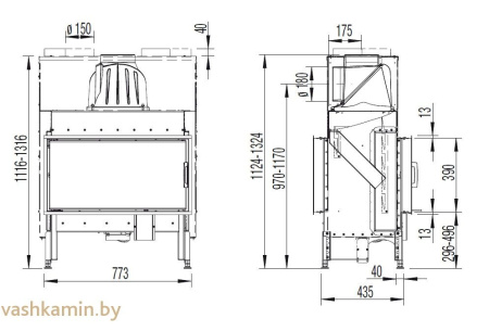 Austroflamm 75x39 K II Каминная топка